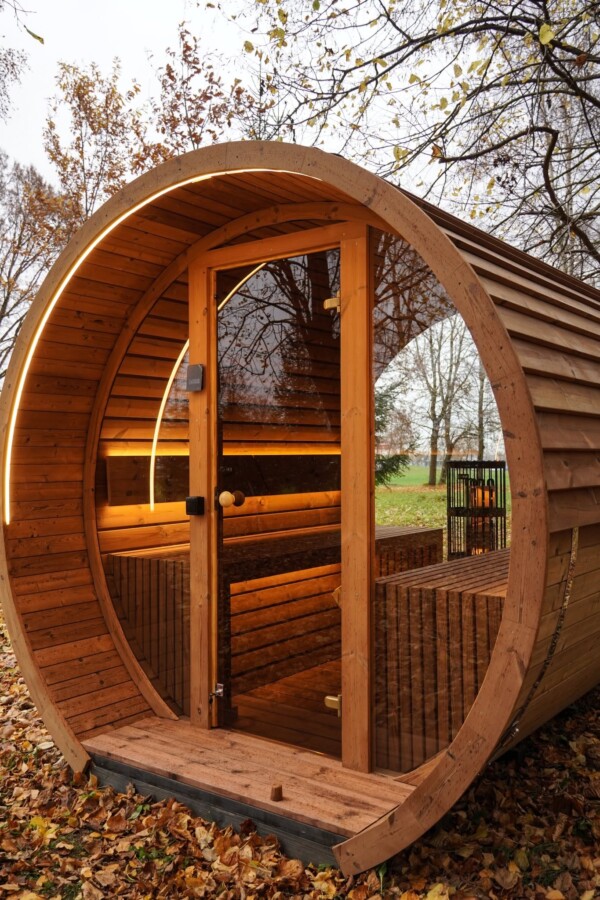 Sauna a botte da giardino personalizzabile da 2 a 5 metri