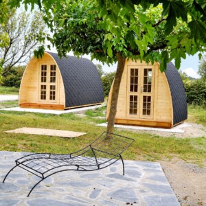 Due Bungalow POD in legno 2,4 x 3,0 m con terrazza