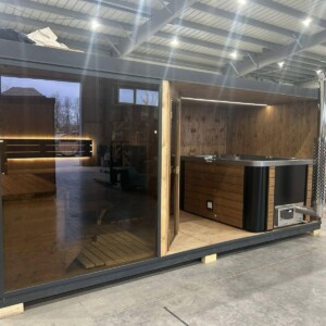 Sauna moderna modulare in legno per giardino
