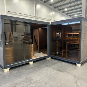 Sauna da giardino modulare in legno dal design moderno
