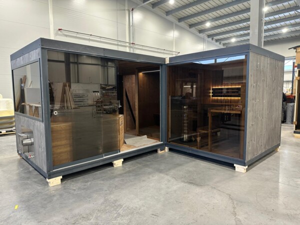 Sauna da giardino modulare in legno dal design moderno