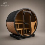 Mini sauna a botte da esterno 2 posti in legno